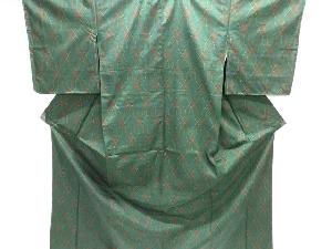 未使用品　抽象模様織り出し手織り紬着物